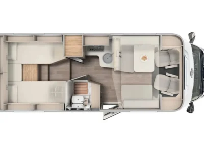 Carado T448 kemperio išplanavimo schema, vaizdas iš viršaus.